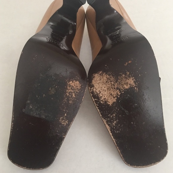 PRADA AUTHENTIC FUNKY ROSE LEATHER HEELS - Picture 5 of 6